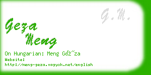 geza meng business card